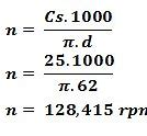 Rumus Kecepatan Potong Milling
